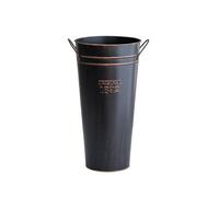 F Fityle Jarrón Decorativo Vintage Florero Centro de Mesa Cubo de Metal con Borde Cobrizo en Hierro Antiguo con Asas Acabado Mate Envejecido Adecuado para, 40cm
