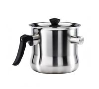 F Fityle Recipiente Portátil de Cocina de Acero Inoxidable Grueso Cuatro Palabras Clave Recipiente Olla Sartén Cuerpo Cilíndrico y Tapa Ajustada Adecuado para, Plateado, Acero Inoxidable, 2L