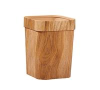 F Fityle Rectángulo Grano de madera Bote de basura Cesta de papel de desecho Gran Durable Antideslizante Contenedor de basura Cesta de basura para dormitorio, a