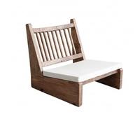 F Fityle Sofá Individual Sillón Bajo Lounge Decorativa Silla Tatami con Madera de Olmo Respaldo Inclinado Asiento Tapizado Tono Neutro Adecuado para Sala de Estar Rincón de Lectura Zona de Té