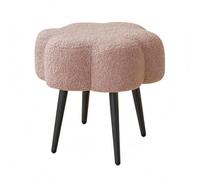 F Fityle Taburete de Maquillaje Banco Asiento Tocador Silla Acolchada Tapizado con Textura Suave y Base Estable de Metal Negro Adecuado para Dormitorio Tocador, Rosa