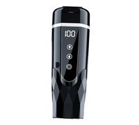 F Fityle Taza calefactora para Coche, Hervidor eléctrico portátil de 12V y 24V, Taza de Viaje con calefacción para Preparar café, Leche, camión calentado, Negro