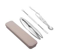 F Fityle Utensilios para Comer Cangrejo Juego de Herramientas Pinza Tenedor Extractor con Diseño Práctico y Fácil de en Acero, Style to 1
