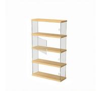 F Fityle Vitrina Acrílico Transparente, Mediano, 4 Niveles, Style to 5 | Puerta Frontal, Vitrina Acrílica con Base Sólida, para Mesa