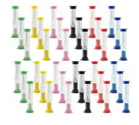 FAAING Juego de 30 Mini Relojes de Arena de Plástico, 30s/1/2/3/5/10 Minutos Temporizador Colorido para Cepillado de Dientes, Cocina, Escuela, Juegos y Oficina