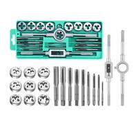 Faankiton Juego de Machos y Terrajas M3-M12, Juego de Machos y Troqueles, Juego de Herramientas para Roscar, Juego de Machos y Matrices, Juego de Grifo y Troqueles con Llaves (20 Piezas, Verde)