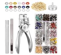 Faankiton Kit de Herramienta Ojetes Metalicos con Remachadora Ojales, 700 Piezas Ojales Metalicos, Ojales de Metal 5mm en 13 Colores, Set Ojales para Lonas, Cortinas, Toldos, Zapatos, Bolsas, Ropa
