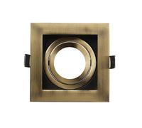 Fabrilamp Empotrable orientable Abrila Batu 14368CU73 1xGU10 Cuadrado Cuero/Negro Corte 9x9 cm