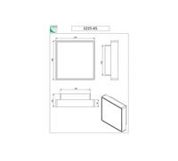 Fabas Luce Aplique de pared Oban, 30 cm x 30 cm, sensor, 2 x E27, blanco, IP65