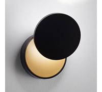 Fabas Luce Aplique LED Ara con foco de lectura, negro-dorado