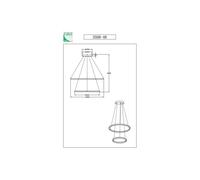 Fabas Luce Giotto lámpara colgante LED, Ø 80 cm, 2 luces, negro