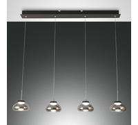 Arabella - Lámpara Colgante Fabas Luce De 4 Luces - Led 32w - Diseño Moderno Ahumado