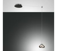 Fabas Luce Lámpara colgante Arabella descentrada 1 luz, gris