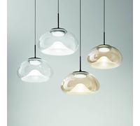 Brena - Lámpara colgante individual color coñac de Fabas Luce - LED regulable de 10 W - Lámpara de techo - Diámetro 22 cm