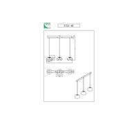 Brena - Lámpara colgante Fabas Luce de 3 luces - LED regulable de 30 W - Diseño lineal color coñac