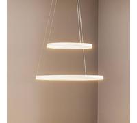 Fabas Luce Lámpara colgante LED Giotto, 2 luces, blanco