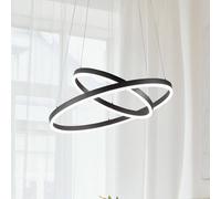 Fabas Luce Lámpara colgante LED Giotto, 2 luces, negro