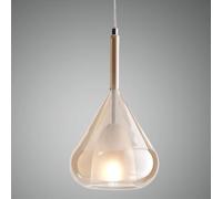 Fabas Luce - Lámpara colgante LED Lila, fabricada en metal y vidrio de borosilicato ámbar, modelo 3481-40-125
