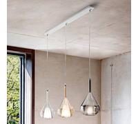 Fabas Luce Lámpara colgante Lila de vidrio, 3 luces