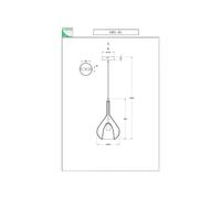 Fabas Luce Lámpara colgante violeta, verde, 1 luz, cristal