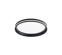Fabas Luce Lámpara LED de techo Isy, negro, Ø 35 cm, metal, CCT, atenuable