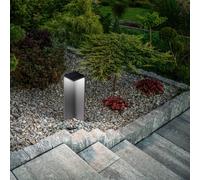 Fabas Luce Lámpara solar LED Fold, gris oscuro, detector de movimiento, IP54