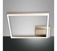 Fabas Luce Plafón LED Bard, 42x42cm, acabado dorado mate