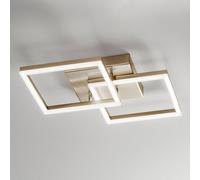 Fabas Luce Plafón LED Bard, 45x45cm, acabado dorado mate