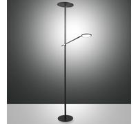 Regina - Lámpara De Pie Led Negra De Metal H.180 Cm Fabas Luce - 2 Luces De 36w Y 12w Con Led Integrado 3000k
