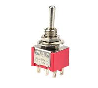 Fabater 10 Uds DPDT Encendido Apagado Interruptor de Palanca Momentáneo 6 Pines 6mm 2A 250VAC 5A 125VAC 3 Posiciones