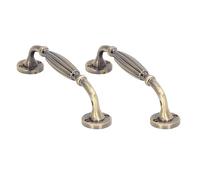 Fabater 2 Juegos de Manijas de Puerta en Bronce Antiguo para Entrada y | Herrajes para muebles vintage, perilla de puerta corrediza de Granero, cuerpo de aleación de aluminio, tornillos de fácil