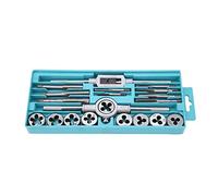 Fabater 20 Piezas Juego de Machos y Terrajas M3 a M12 Kit de Herramientas | Acero para herramientas de aleación, empuñadura de llave ajustable, reparación de maquinaria de vehículos, matrices