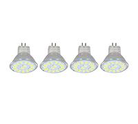 Fabater 4 Bombillas LED MR11 de 5 W, 500 Lm, Base de Doble Pin, Foco de Paisaje, 15 LED 5730, Protección Ocular, sin Parpadeo, para Luces Bajas de Sala de Estar (Blanco frío 6000K-6500K)