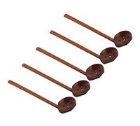 Fabater 5 Cucharas de Madera, Cuchara de Concha de Tortuga Japonesa Pulida a Mano con Resistente, Juego de Utensilios de Madera Suave y Ligero, Cucharas de Mezcla de Cocina de Haya y bambú Aptas