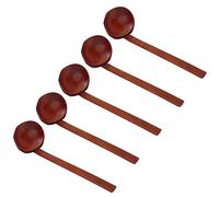 Fabater 5 Cucharas de Madera, Cuchara de Concha de Tortuga Japonesa Pulida a Mano con Resistente, Juego de Utensilios de Madera Suave y Ligero, Cucharas de Mezcla de Cocina de Haya y bambú Aptas