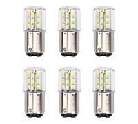 Fabater 6 Bombillas LED BA15D para Máquina de Coser, Base de Bayoneta de Doble Contacto LED de 3 W, Bombilla Halógena Regulable de Repuesto para Lámpara de Cristal (Blanco 6000K-6500K)