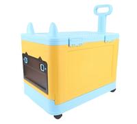 Fabater Baúl de Juguetes Plegable Multifuncional, Organizador de Almacenamiento de Juguetes que Ahorra Espacio para una Fácil Limpieza de en Casa (azul amarillo)