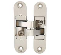 Fabater Bisagra Oculta Cruzada Ajustable de Aleación de Zinc para Herrajes para Muebles de Puertas Plegables, Bisagra de Puerta de 180 Grados Resistente Al Desgaste con Cromo Perlado, Estera de Nailon