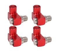 Fabater Conector de Manguera de Aire de 360 grados NPT de 1/4 Pulgadas, Paquete de 4 Adaptadores de Herramientas Neumáticas Industriales con 150 PSI - Aluminio Anodizado Rojo, Accesorios de Aire