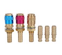 Fabater Conector Rápido M10 Refrigerado por Agua para Antorcha de Soldadura TIG, Paquete de 3 Adaptadores de Gas Rojo Amarillo Azul, Juego de Conectores Rápidos de Soldadura de Latón