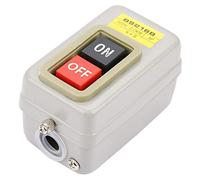 Fabater Interruptor de Botón con Bloqueo Automático, Interruptor de Encendido y Apagado 3P con Control Directo del Motor, No Requiere Contactor para Circuitos Eléctricos AC 110 220 380 V 15 A