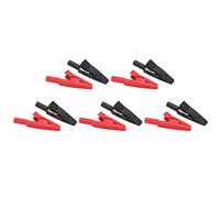 Fabater Pinza de Cocodrilo U16 de 2 Mm con Conector de Aguja, Juego de Clips Aislados Rojo+negro para Prueba Eléctrica, Paquete de 5, Abrazadera de Prueba Aislada de 41 Mm, Material PA Duradero,