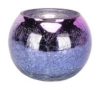 Fabater Portavelas para té, Candelabro con Patrón de Grietas de Hielo Degradado Galvanizado, Portavelas de Vidrio Grueso con Brillo Romántico Cálido para Bodas, Fiestas, Dormitorios, Salas de Estar