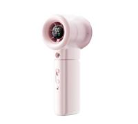 Fabater Ventilador Nebulizador Portátil, Ventilador Manual con Velocidad Ajustable Sin Pasos, 16000 RPM, 3000mAh Recargable por USB con Pantalla LCD para Uso en Interiores, Exteriores y (PINK)