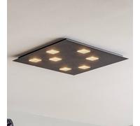 Fabbian Quarter - plafón LED negro, 7 luces