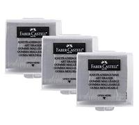 Faber-Castell 10003496 - Goma de pan (3 unidades), color gris