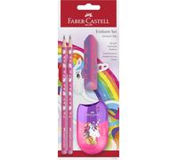FABER-CASTELL - Set de escritura Unicornio con lápices, sacapuntas y goma