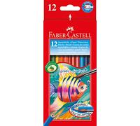 Faber-Castell Lápices de colores acuarelables 114413 – 12 lápices y pincel, para niños y adultos