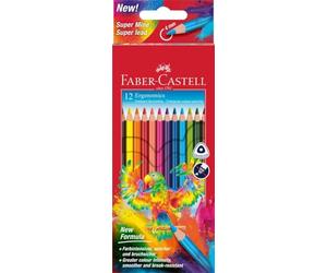 Faber-Castell 116512 - Estuche con 12 Lapices de Colores Triangulares - Multicolor