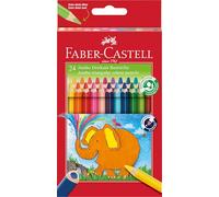 FABER-CASTELL 116524 - Juego de lápices de colores Jumbo triangulares, 24 lápices de colores en estuche de cartón, para niños y adultos